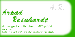 arpad reinhardt business card